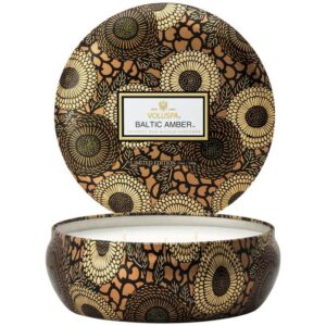 SC1011/BALTIC AMBER 3 WICK CANDLE IN DECORATIVE TIN
