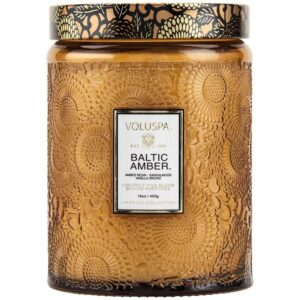 SC1019/BALTIC AMBER LARGE GLASS JAR CANDLE