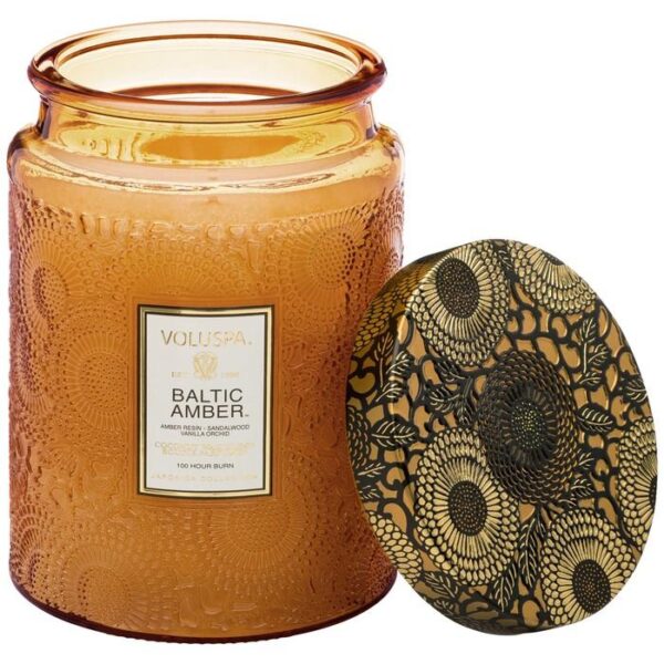 SC1019/BALTIC AMBER LARGE GLASS JAR CANDLE