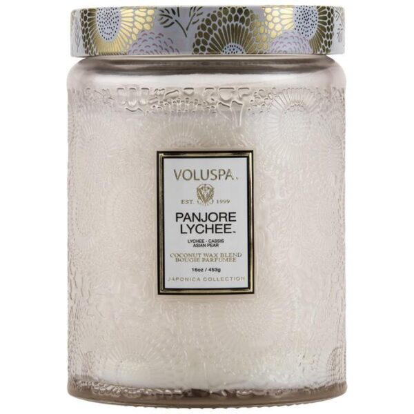 SC1022/PANJOREE LYCHE LARGE GLASS JAR CANDLE