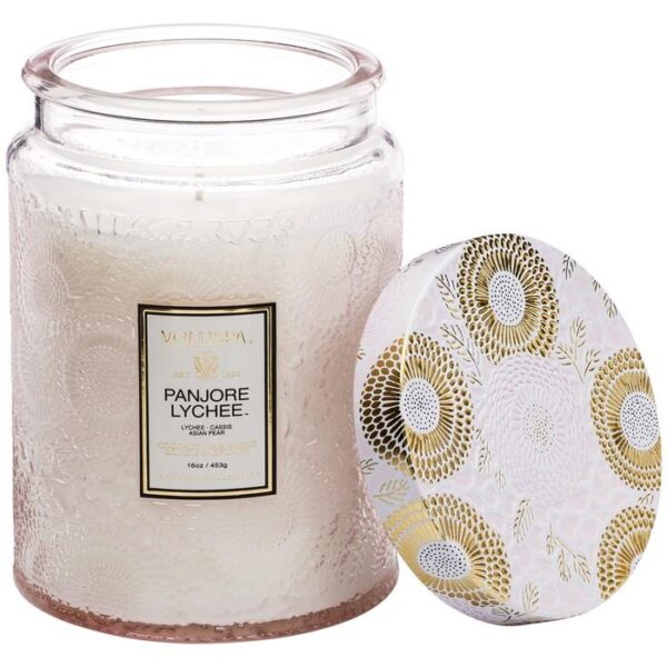 SC1022/PANJOREE LYCHE LARGE GLASS JAR CANDLE