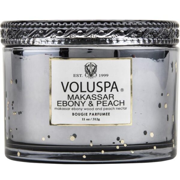 SC1047/BOXED MAKASSAR EBONY & PEACH -CORTA MAISON CANDLE WITH LID