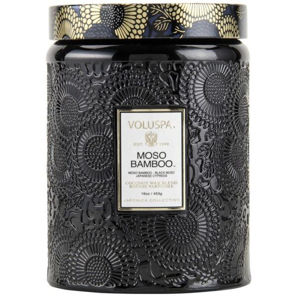 SC1056/MOSO BAMBOO LARGE GLASS JAR CANDLE