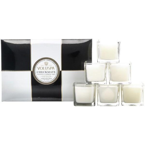 SC1069/MAISON CHECKMATE 6 VOTIVE CANDLE GIFT SET