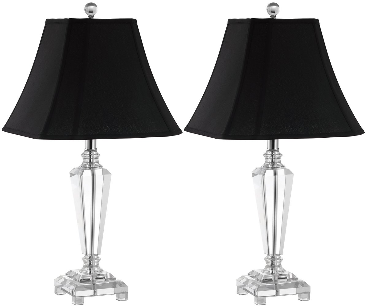 TL1047/SET-2 LILLY CRYSTAL LAMP-BLACK BELL GENEVA SHADE