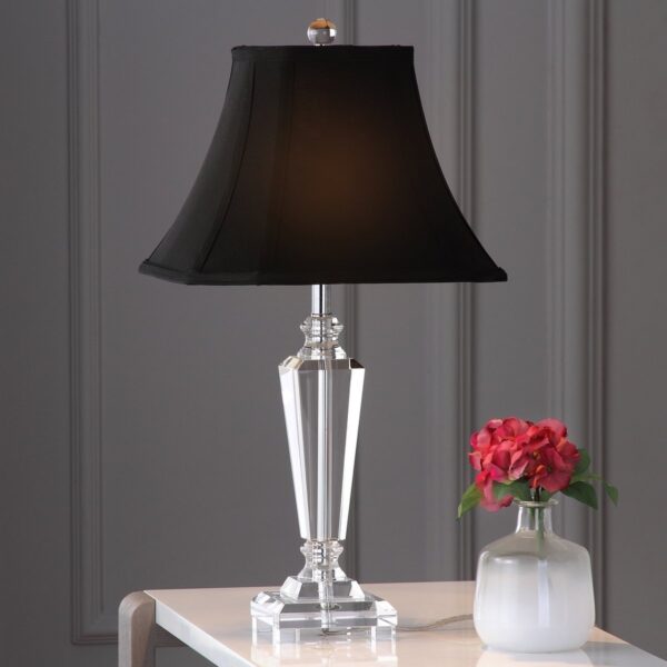 TL1047/SET-2 LILLY CRYSTAL LAMP-BLACK BELL GENEVA SHADE