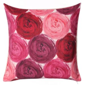 TP1048/CUSHION ROSES FUCHSIA-RED POLYESTER