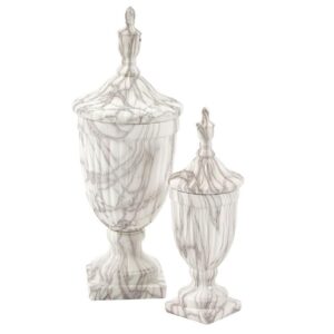 VS1171/Urn, Ceramic Urn with Faux Marble Finish,