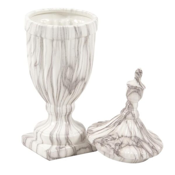 VS1171/Urn, Ceramic Urn with Faux Marble Finish,