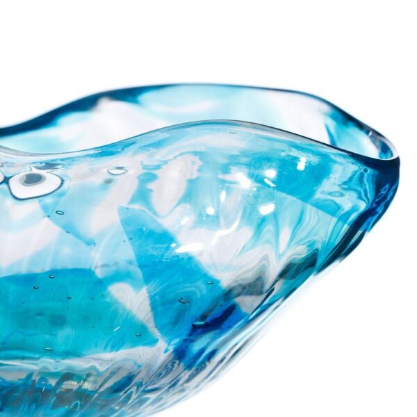 DT1066/CENTER TABLE BLUE GLASS. DECORATION 29,50 X 21,50 X 13,00 CM