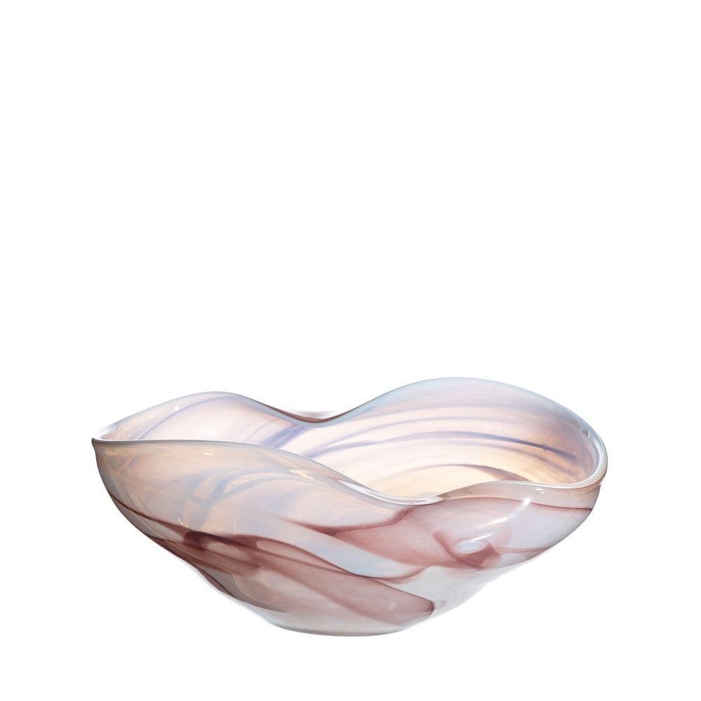 DT1068/DECORATIVE TRAY MARMOLADO PINK GLASS. 35,50 X 26,00 X 15,00 CM