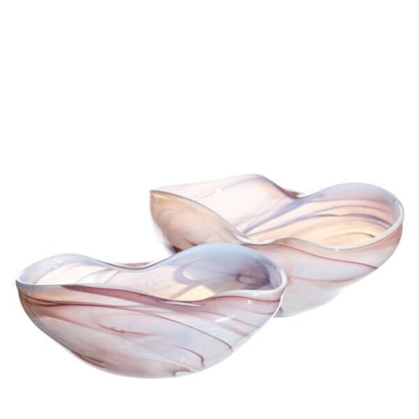 DT1068/DECORATIVE TRAY MARMOLADO PINK GLASS. 35,50 X 26,00 X 15,00 CM