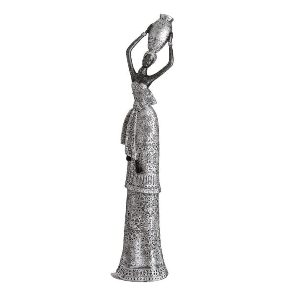 FG1065/FIGURE AFRICAN SILVER-BROWN POLYRESIN