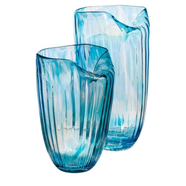 VS1179/VASE BLUE GLASS. DECORATION