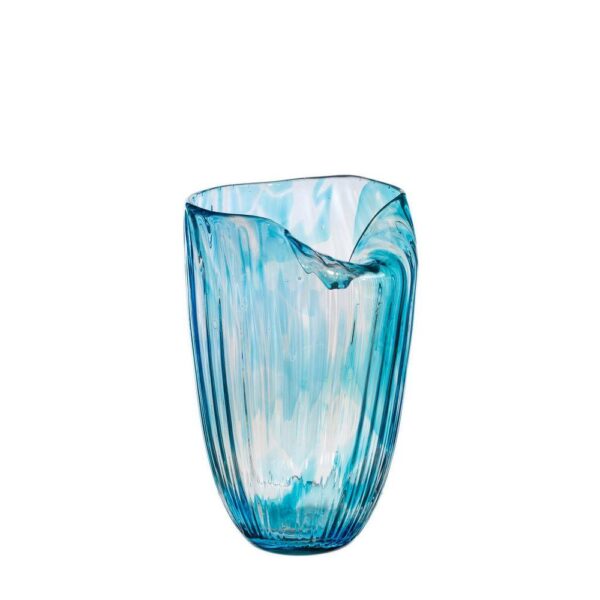 VS1179/VASE BLUE GLASS. DECORATION