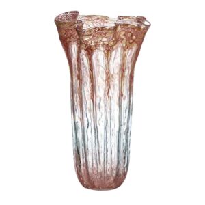 VS1181/VASE PINK GLASS. DECORATION 23,00 X22,00 X 39,00 CM