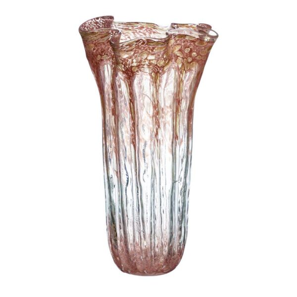 VS1181/VASE PINK GLASS. DECORATION 23,00 X22,00 X 39,00 CM