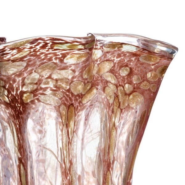 VS1181/VASE PINK GLASS. DECORATION 23,00 X22,00 X 39,00 CM