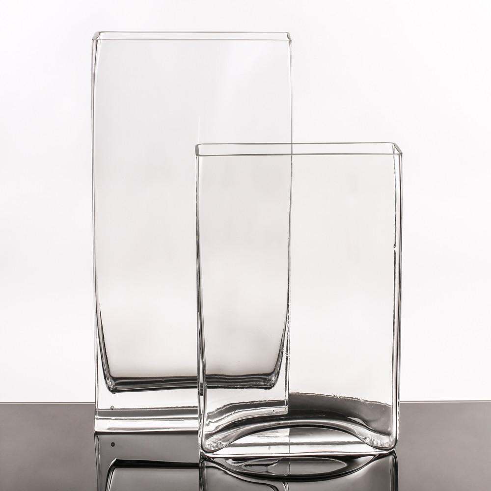 VS1182/VASE RECTANGULAR TRANSPARENT GLASS. 20,00 X 6,00 X 40,00 CM