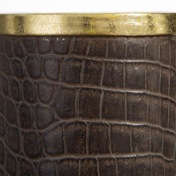 VS1184/VASE CROCODILE BLACK-GOLD POLYRESIN