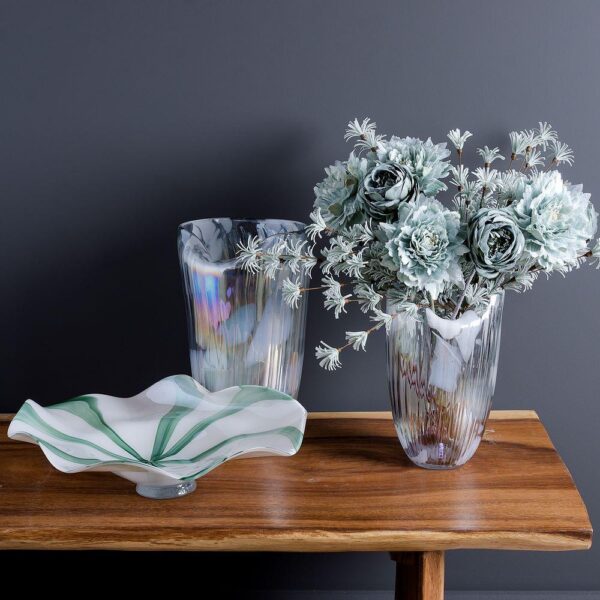 VS1185/VASE TRANSPARENT GLASS. DECORATION