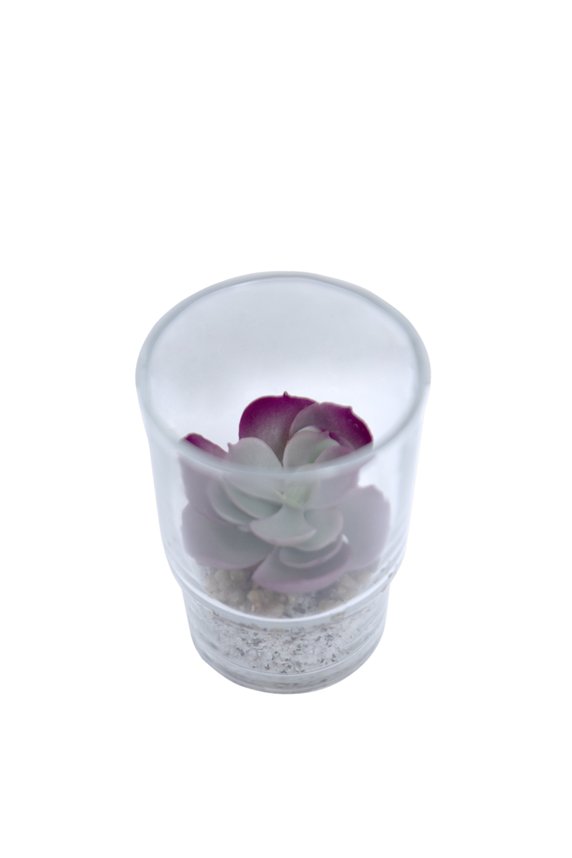 FW1299/FLOWER-POT CACTUS 6/M GREEN PVC-GLASS 7 X 7 X 10 CM