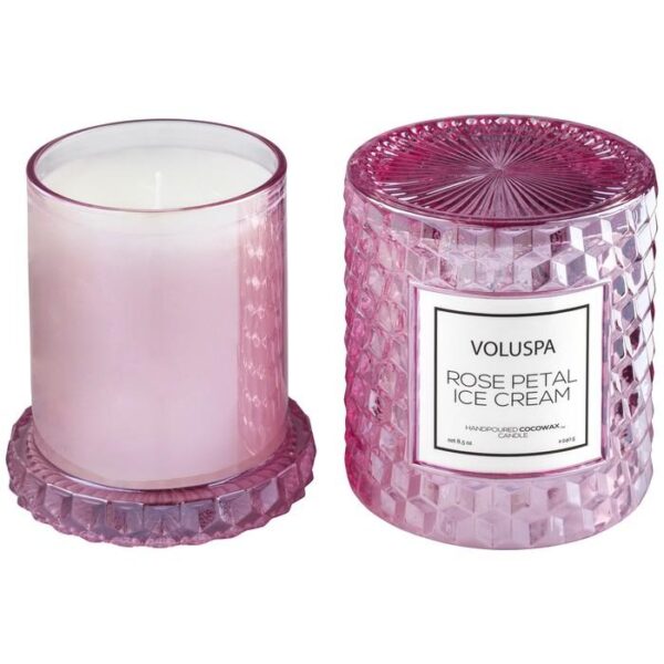 SC1074/ROSE PETAL ICE CREAM ICON CLOCHE COVER CANDLE