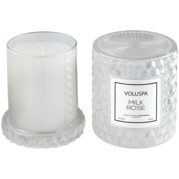 SC1077/MILK ROSE ICON CLOCHE COVER CANDLE