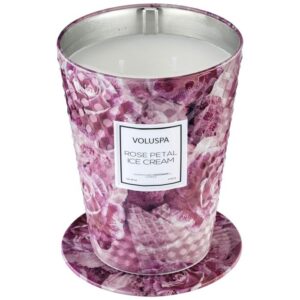 SC1079/Rose Tetal Ice cream 2 Wick Tin table candle