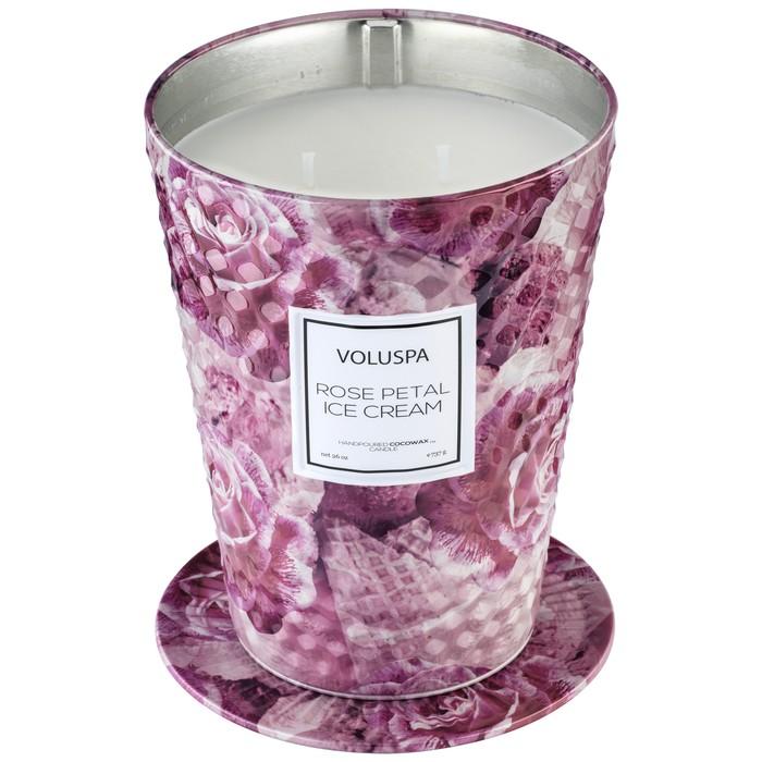 SC1079/Rose Tetal Ice cream 2 Wick Tin table candle