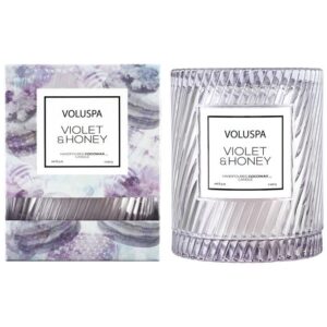 SC1087/VIOLET & HONEY ICON CLOCHE COVER CANDLE