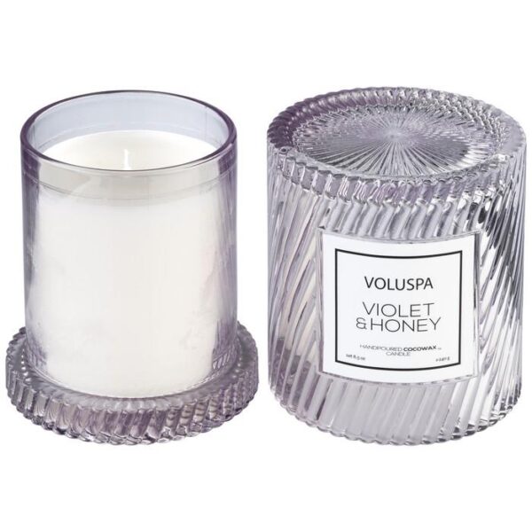 SC1087/VIOLET & HONEY ICON CLOCHE COVER CANDLE