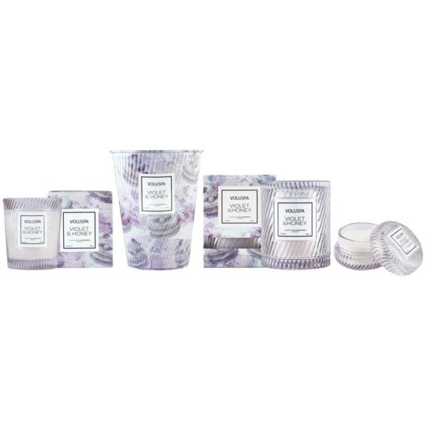 SC1087/VIOLET & HONEY ICON CLOCHE COVER CANDLE