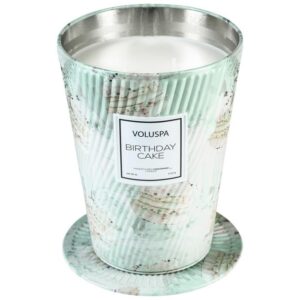 SC1093/BIRTHDAY CAKE 2 WICK TIN TABLE CANDLE