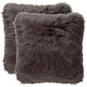 TP1079/SET OF 2 GREY SHADOW FOX PILLOW