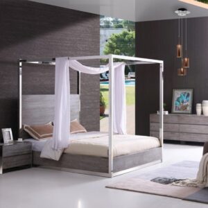 BS1019/Earlena Grey 4 poster bed