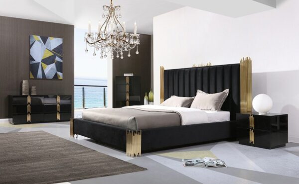 BS1020/ALLURE BLACK & GOLD BEDROOM