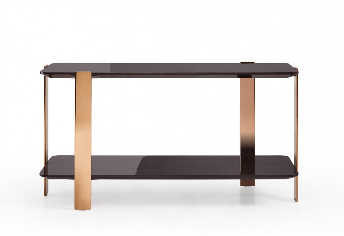 CON1056/LEWIS EBONY AND ROSEGOLD CONSOLE