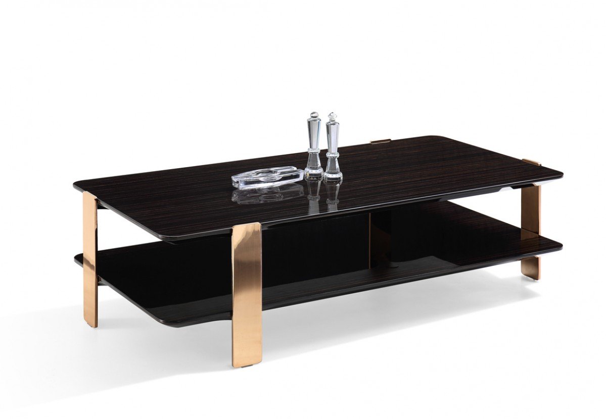 CT1064/LEWIS EBONY AND ROSEGOLD COFFEE TABLE