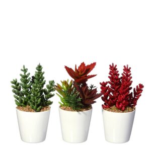 FW1296/FLOWER-POT 6/M MULTICOLOR PVC-CERAMIC 10 X 10 X 20 CM