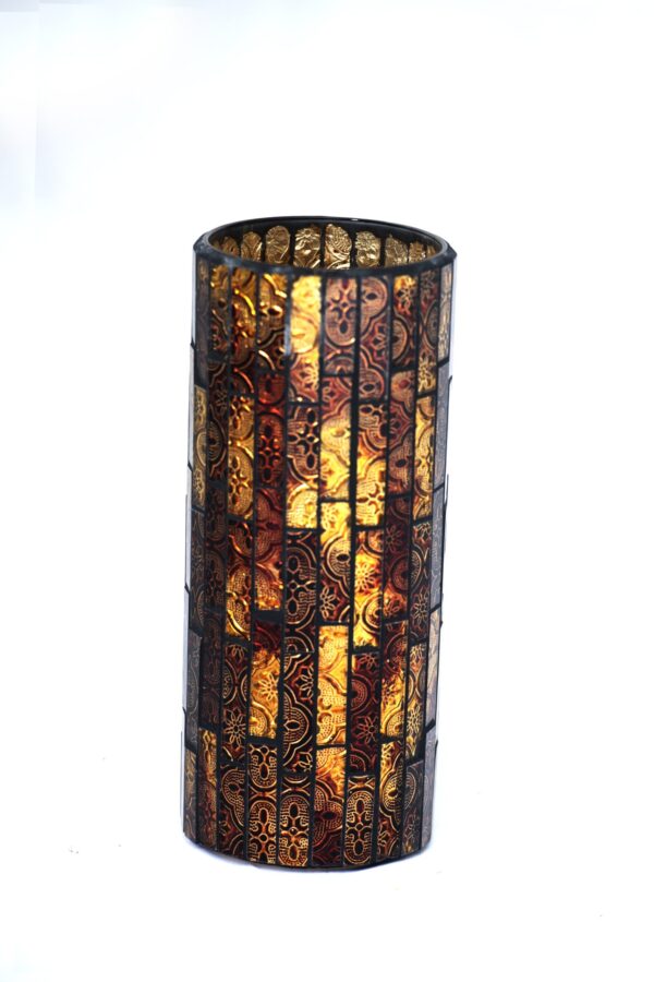 VS1197/Brown Montage Vase 25cm DIMENSIONS (CM): 25 x 10 x 10