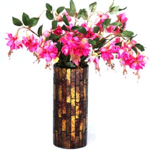 VS1197/Brown Montage Vase 25cm DIMENSIONS (CM): 25 x 10 x 10