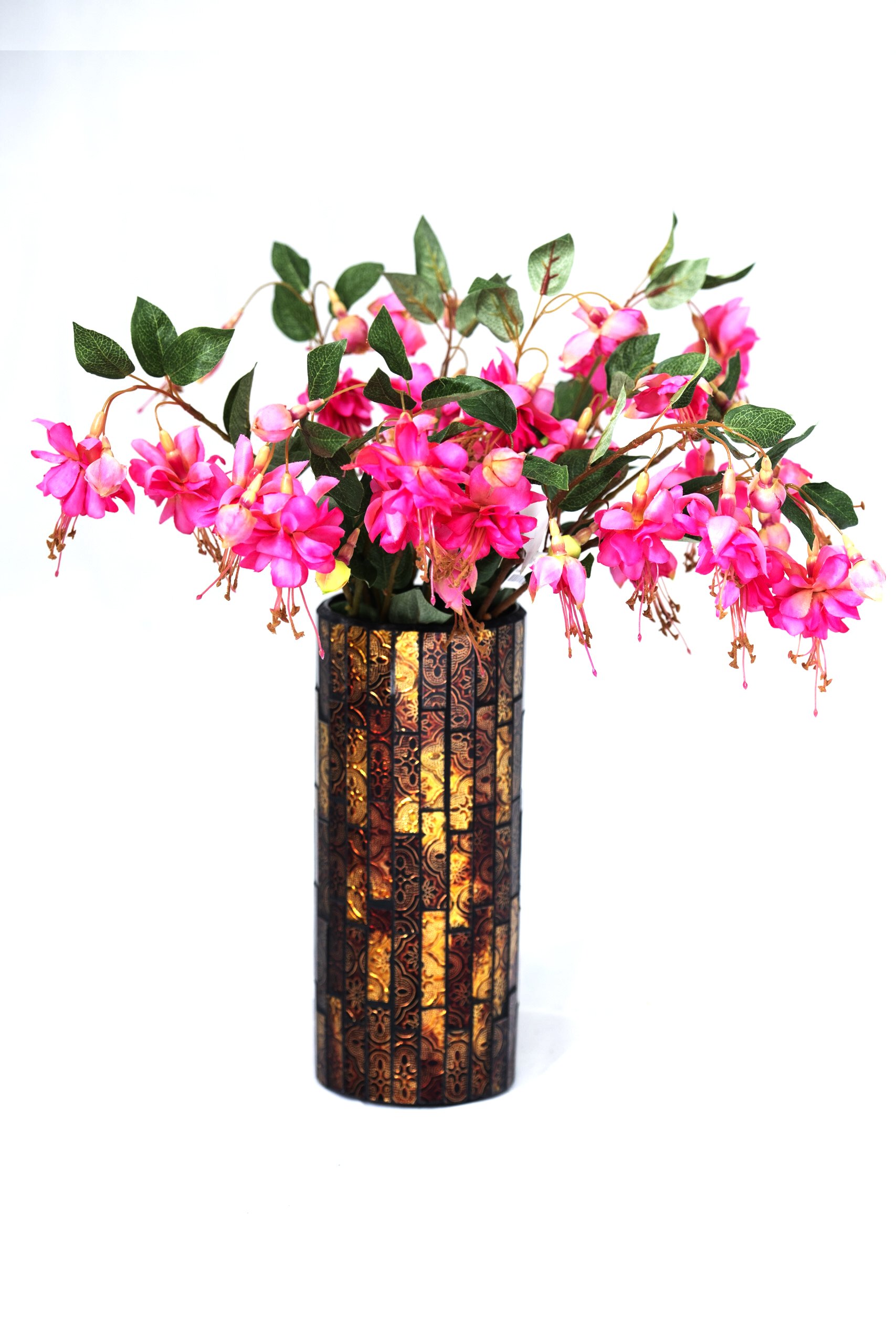 VS1197/Brown Montage Vase 25cm DIMENSIONS (CM): 25 x 10 x 10