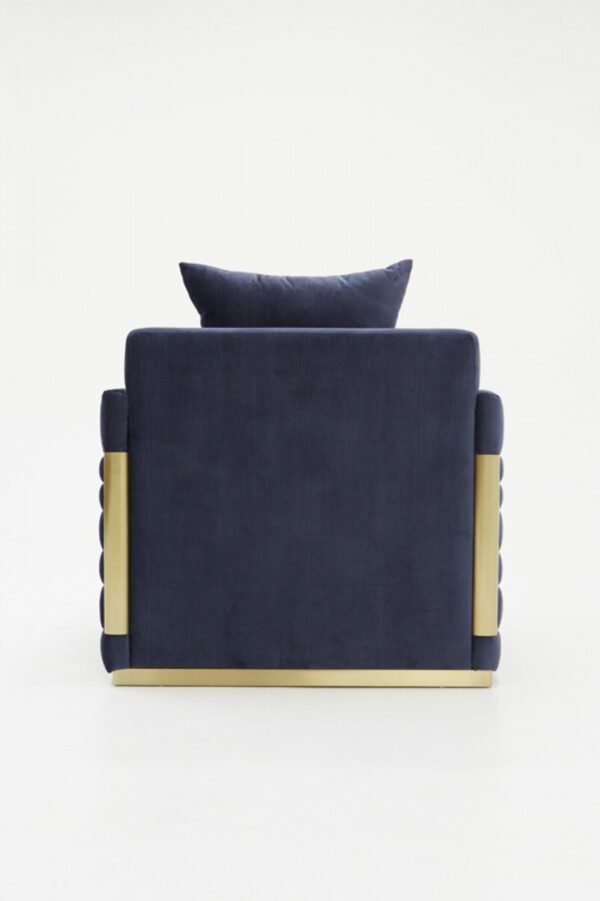 AC1059/DREAM Blue Velvet & Gold Lounge Chair
