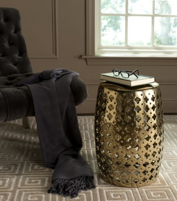 STL1014/LACEY GARDEN STOOL PLATED GOLD