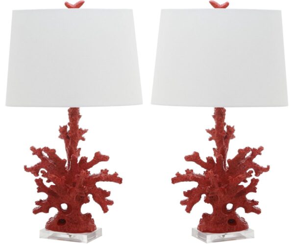 TL1068/SET-2 FAUX CORAL BRANCH TABLE LAMPS