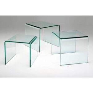 ST1039/Set of 3 Transparent Side Tables DIMENSIONS (CM): 42 x 42 x 42