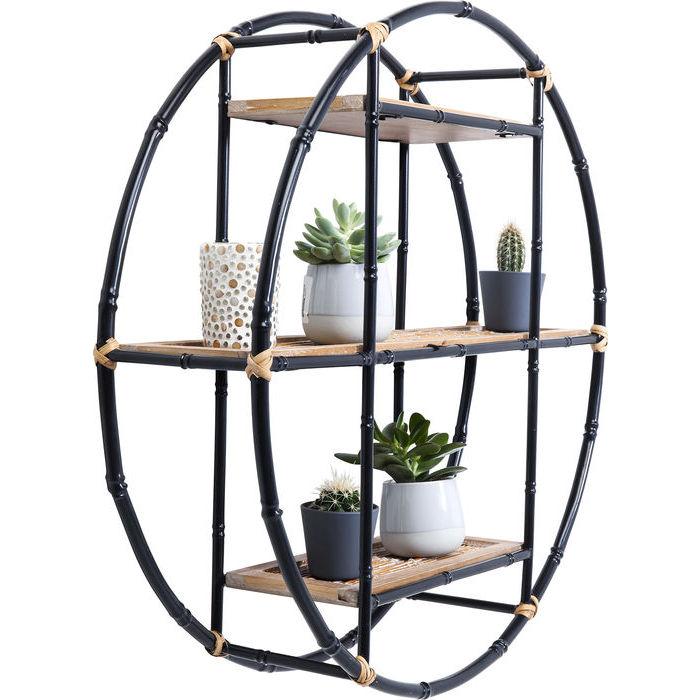 WS1012/Wall Shelf Jungle Bamboo Black √ò60cm