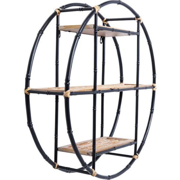 WS1012/Wall Shelf Jungle Bamboo Black √ò60cm