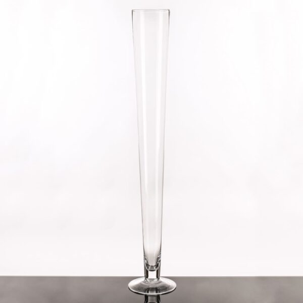 VS1226/VASE CONIC TRANSPARENT GLASS. 11 X 11 X 80 CM